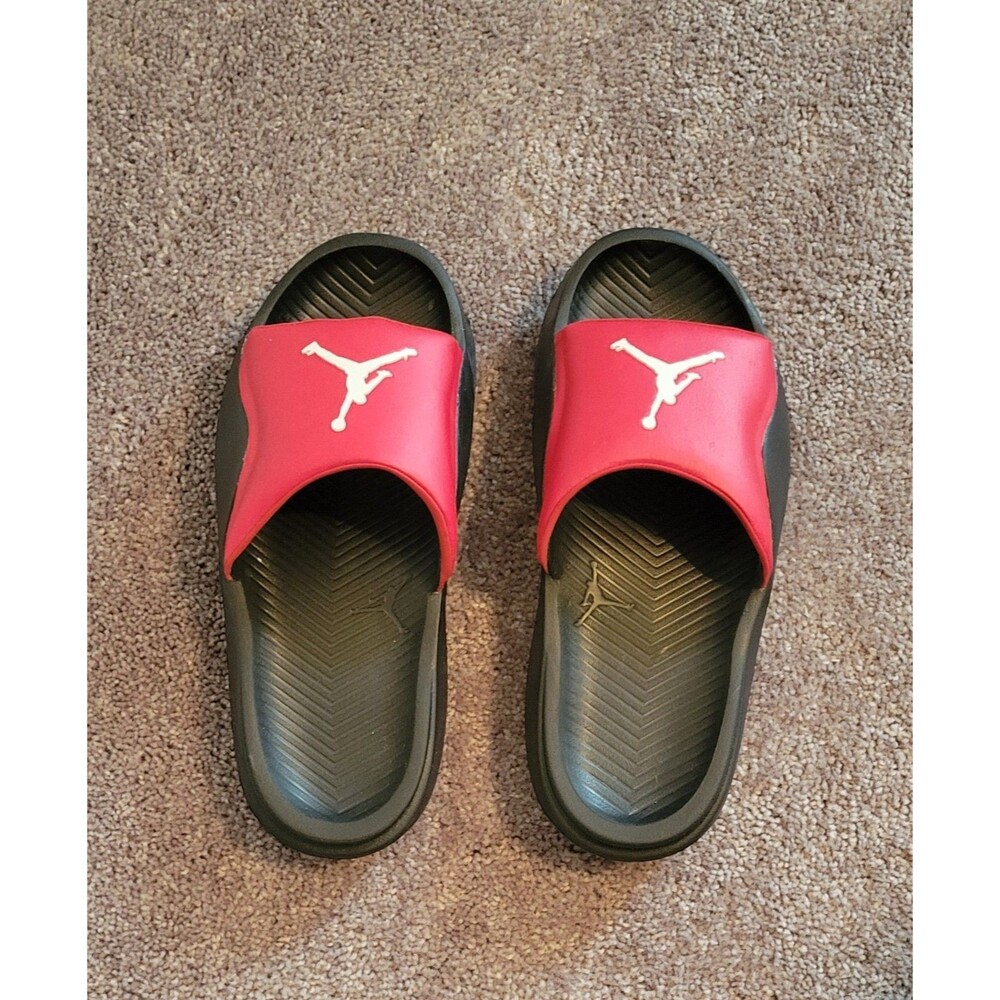 Men's Jordan Sz 9 Franchise Slides Varsity Red & Black Mens Slip On NWOT Casual